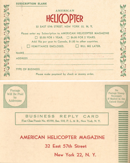 December 1945 sub card